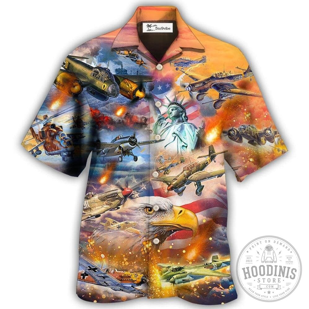 American Combat Aircraft Independence Day Patriotic Hawaiian Shirt 7 American Combat Aircraft Independence Day Patriotic Hawaiian Shirt