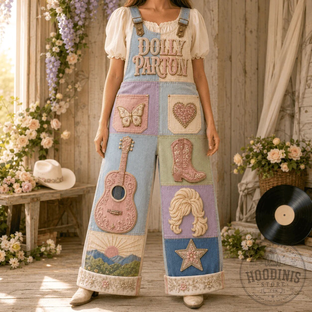 Dolly Parton Country Music Star Denim Overalls Jumpsuit Dolly Parton Country Music Star Denim Overalls – image 3 of 3