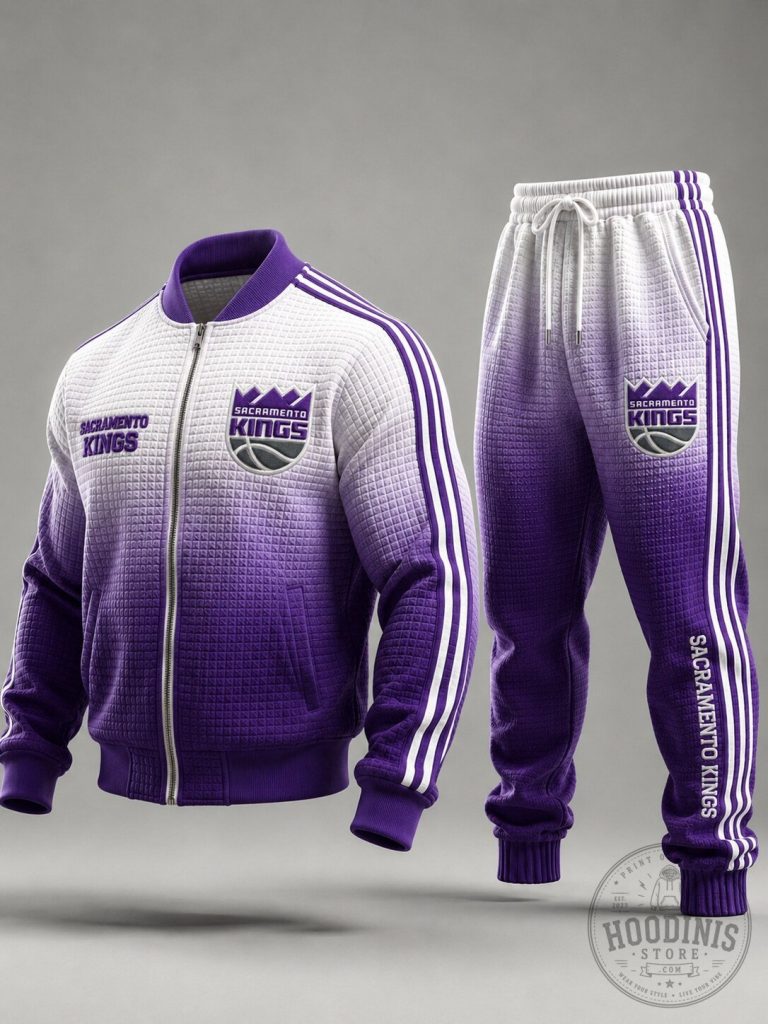 Sacramento Kings Quilted Bomber Jacket and Jogger Pants Set