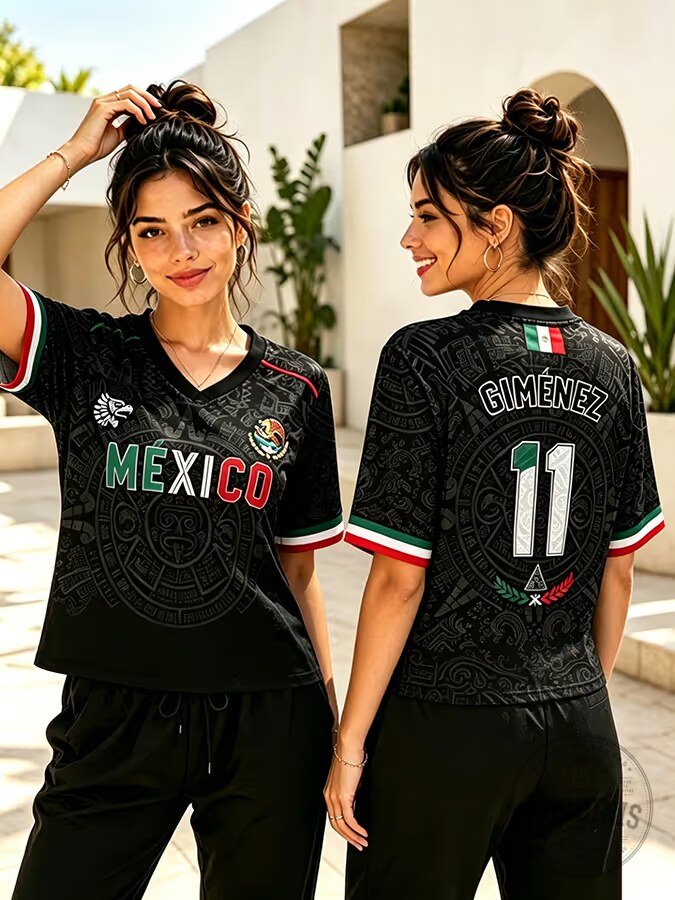 Mexico National Football Team Black Home Kit Soccer Jersey
