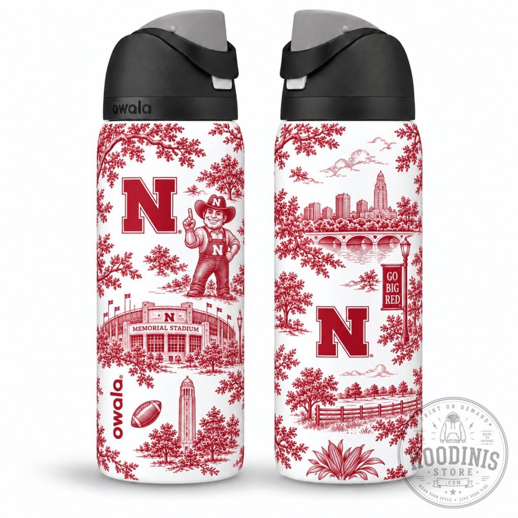 Nebraska Cornhuskers Football Team Insulated Owala Water Bottle Nebraska Cornhuskers Football Team Insulated Owala Water Bottle