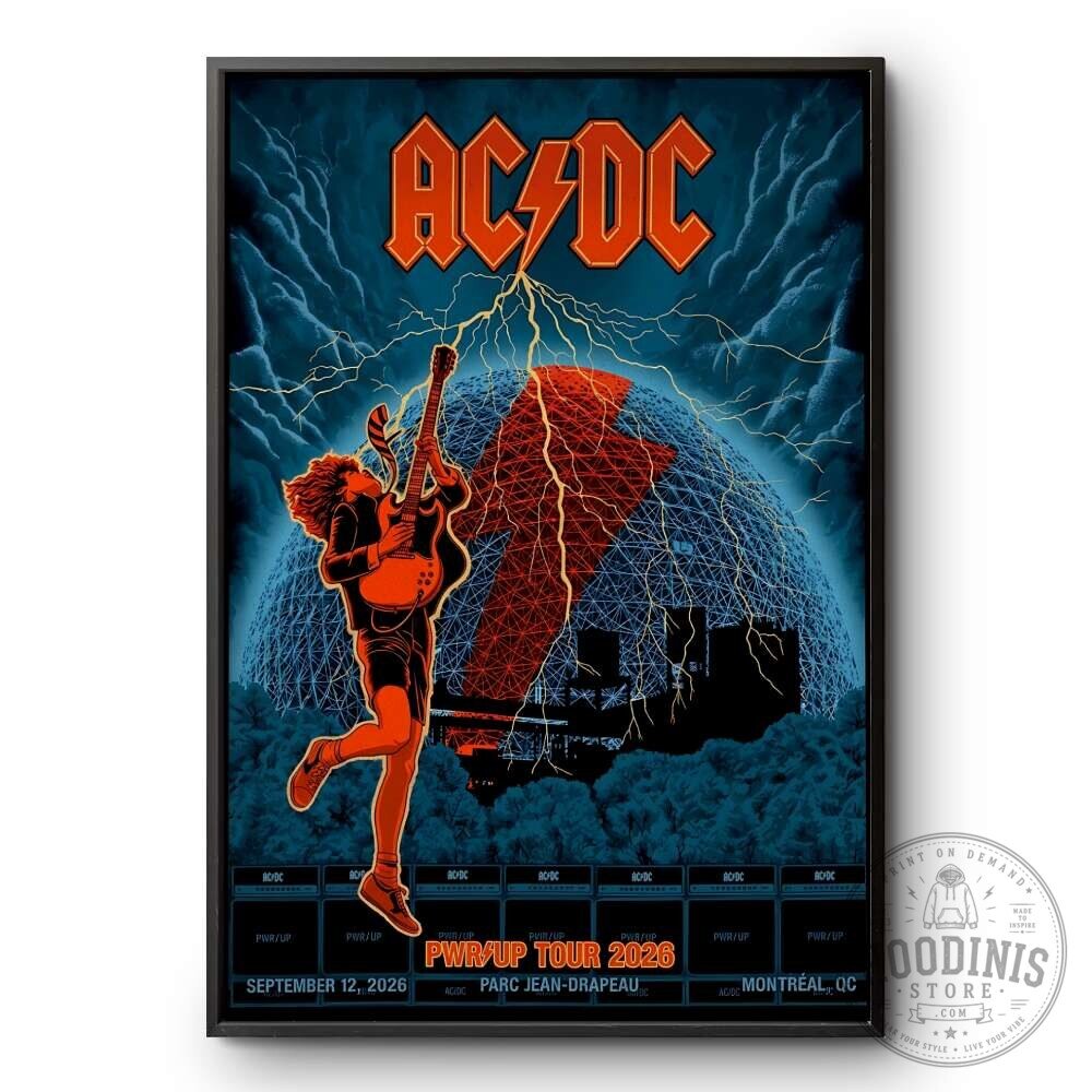 AC/DC Power Up Tour 2026 Montreal Concert Poster Wall Art