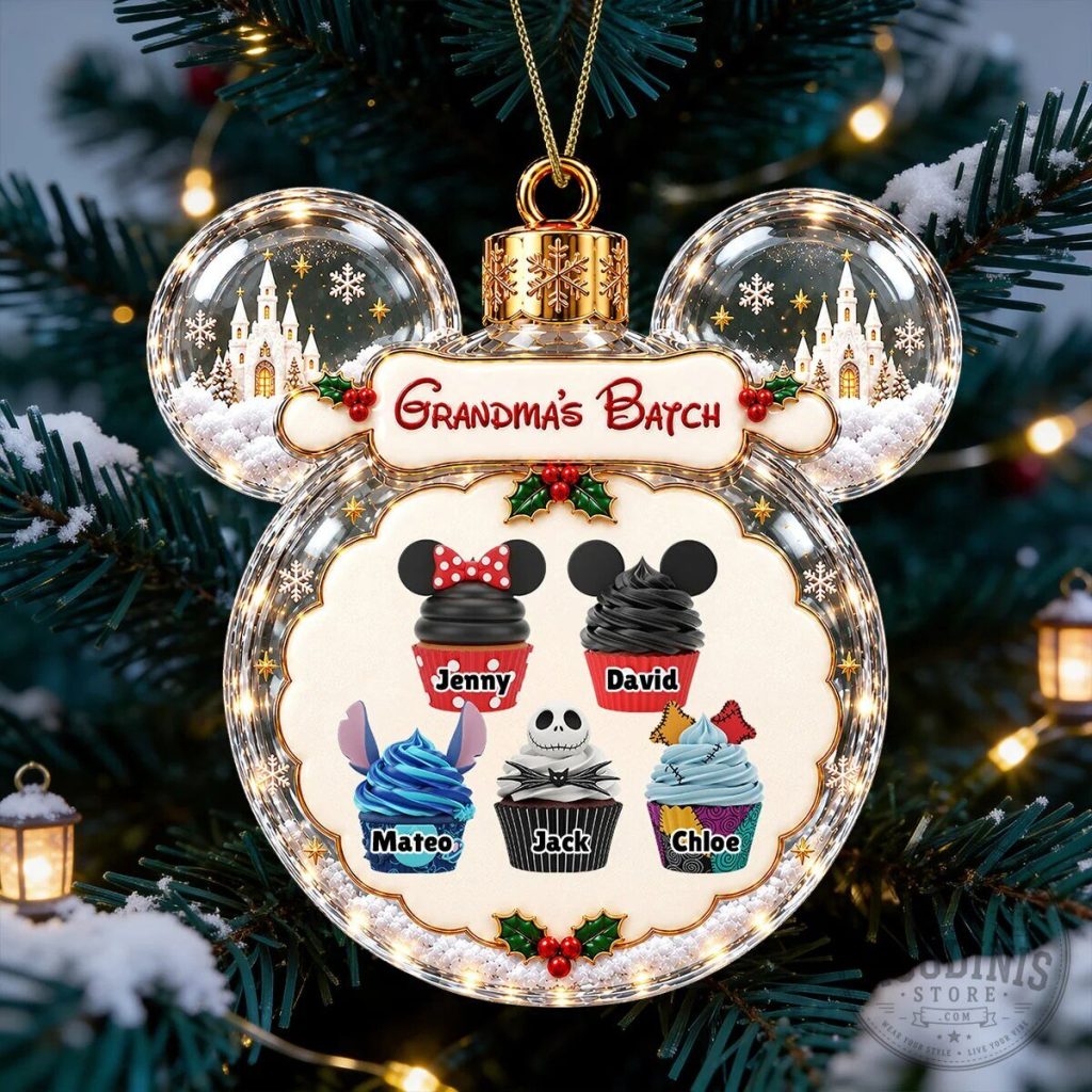 Personalized Grandma's Batch Mickey Mouse Ears Christmas Tree Ornament