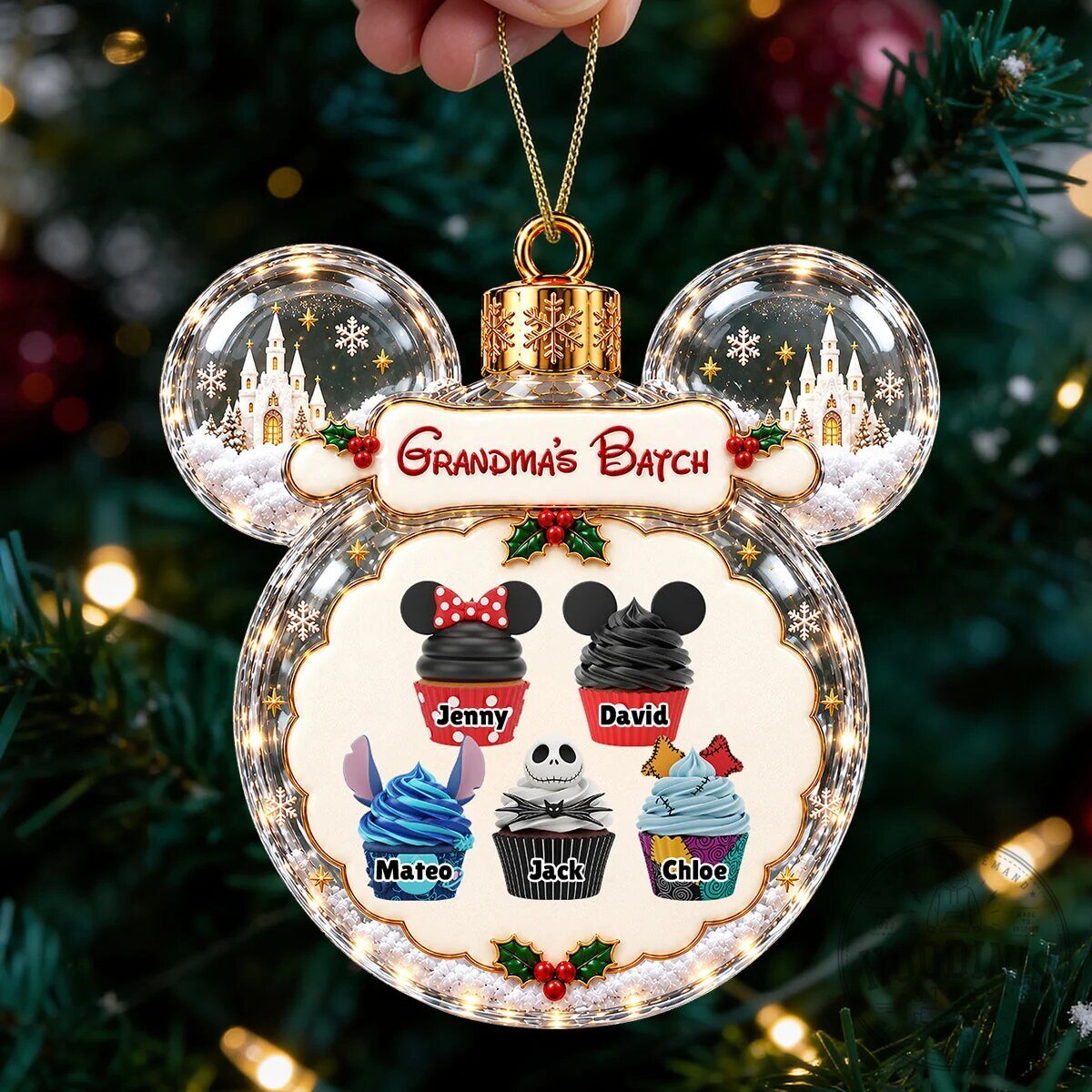 Personalized Grandma's Batch Mickey Mouse Ears Christmas Tree Ornament 11 Personalized Grandma