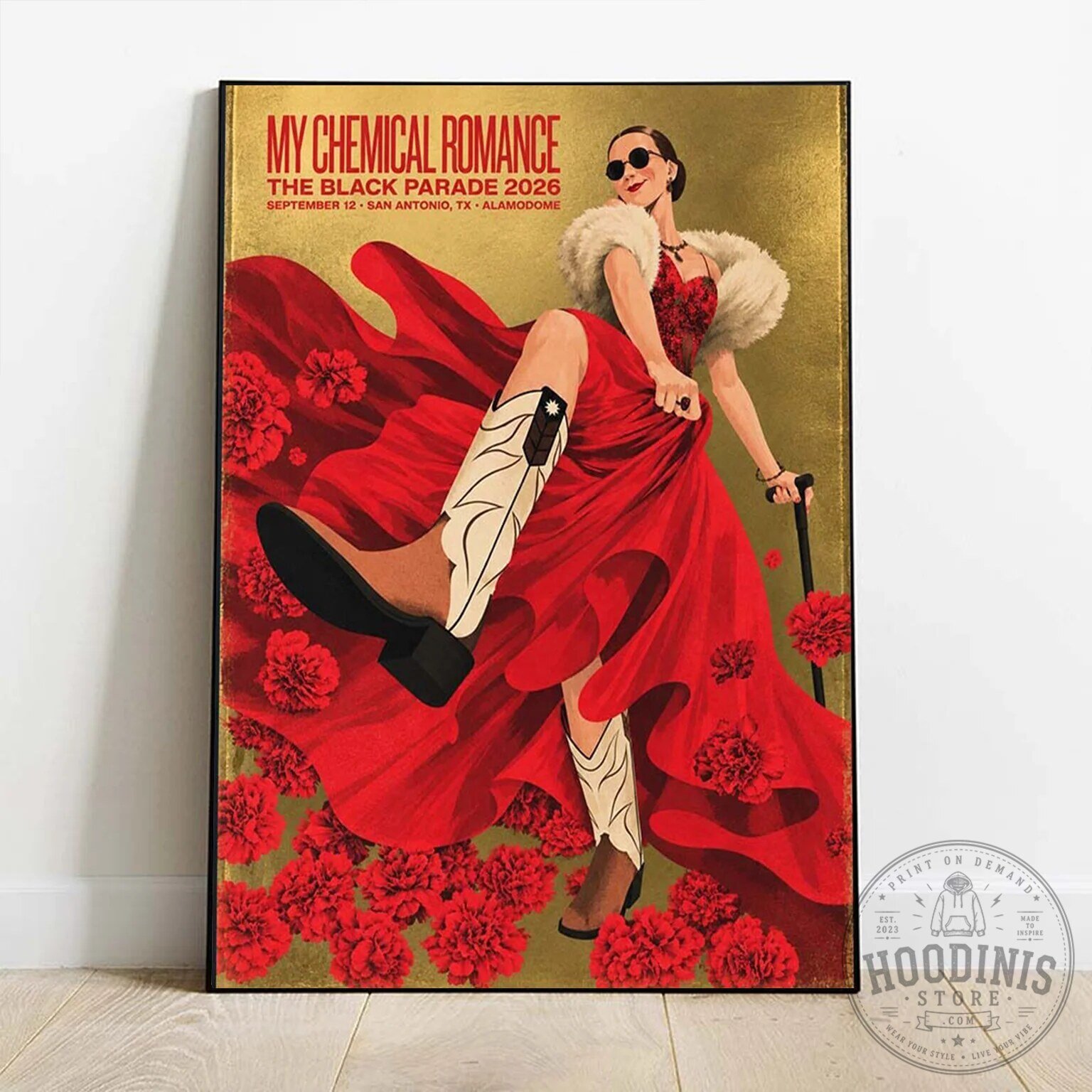 San Antonio Alamodome Concert Poster for My Chemical Romance's The Black Parade 2026