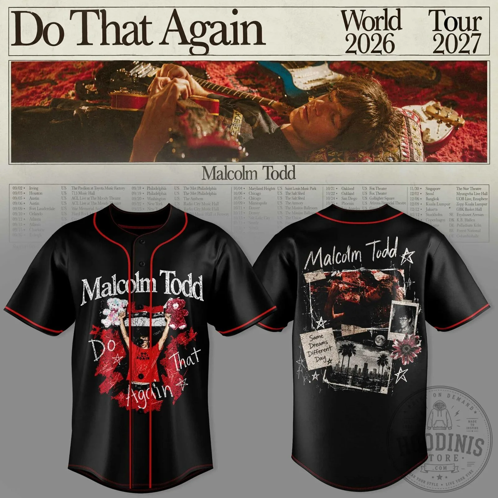 2026-2027 World Tour Baseball Jersey for Malcolm Todd: Do That Again Edition