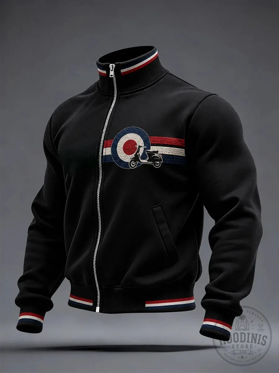 Mods Culture United Kingdom Music Lover Embroidered Black Jacket