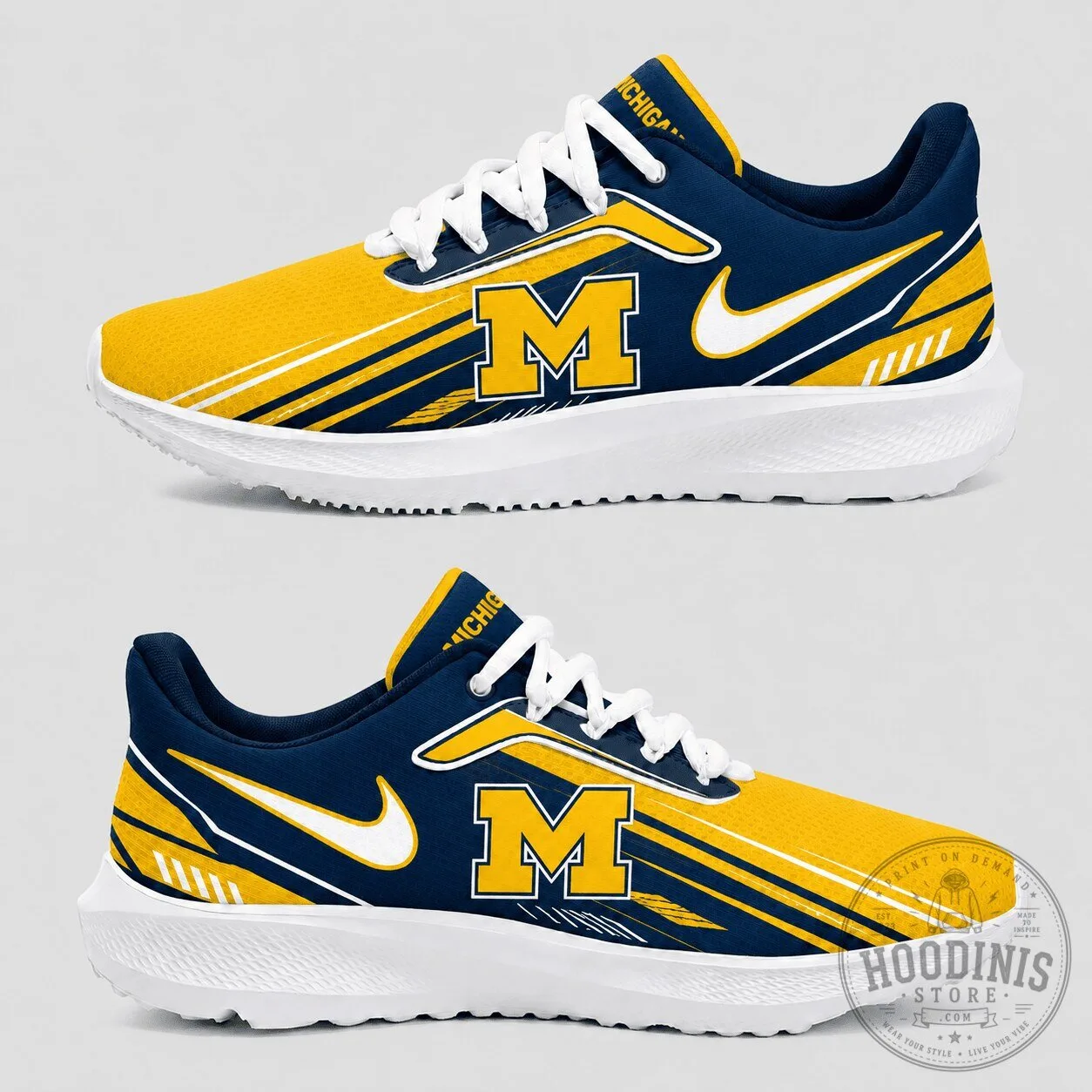 Michigan Wolverines NCAA Team Logo Running Shoes for Men and Women
