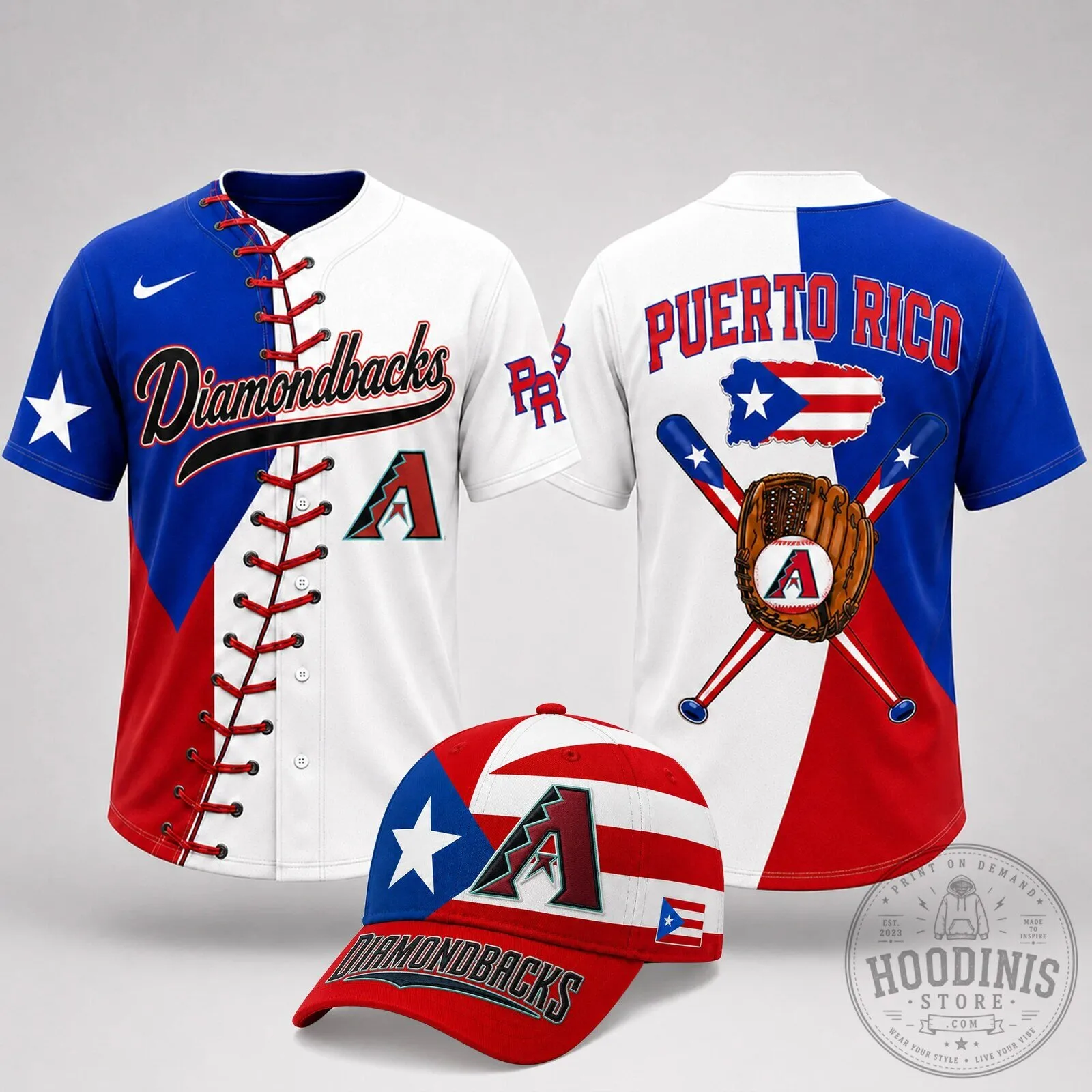 Arizona Diamondbacks Puerto Rico Flag Baseball Jersey