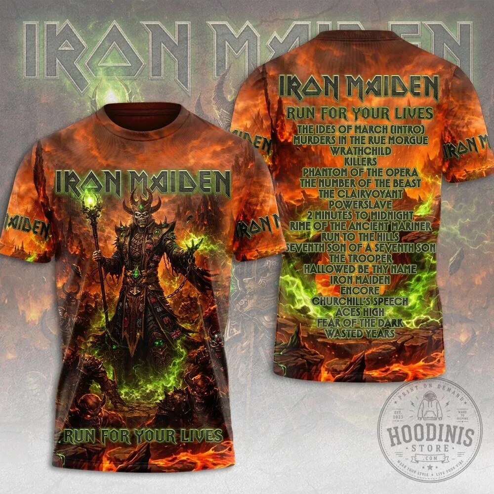 Iron Maiden Run For Your Lives Tour 3D All Over Print T-Shirt