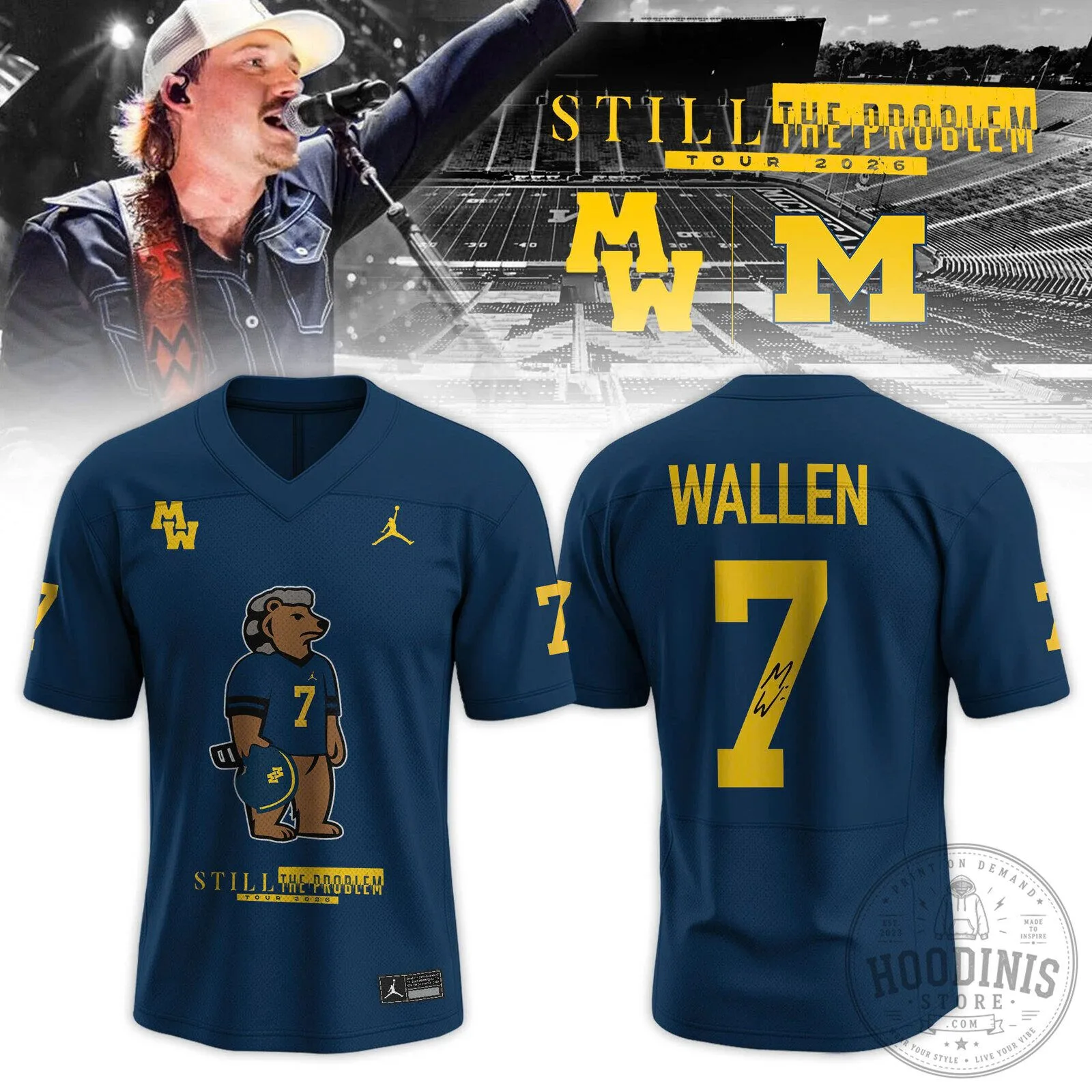Michigan Wolverines X Morgan Wallen Still The Problem Tour 2026 Jersey