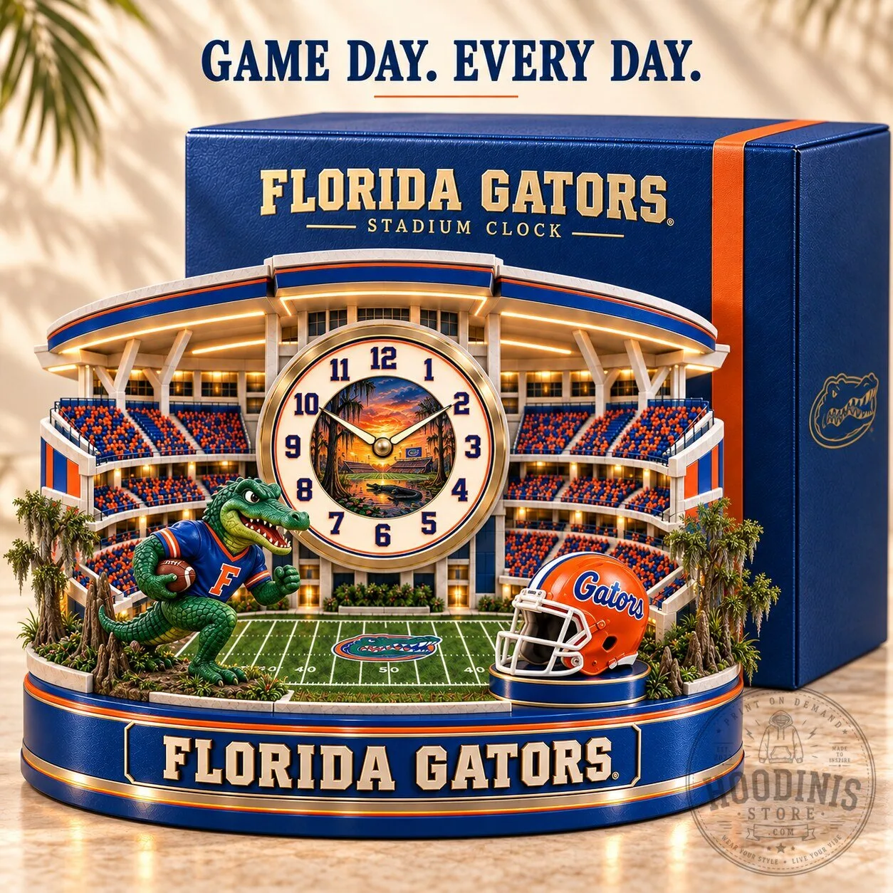 Florida Gators Stadium Decorative Tabletop Clock with Lights and Music