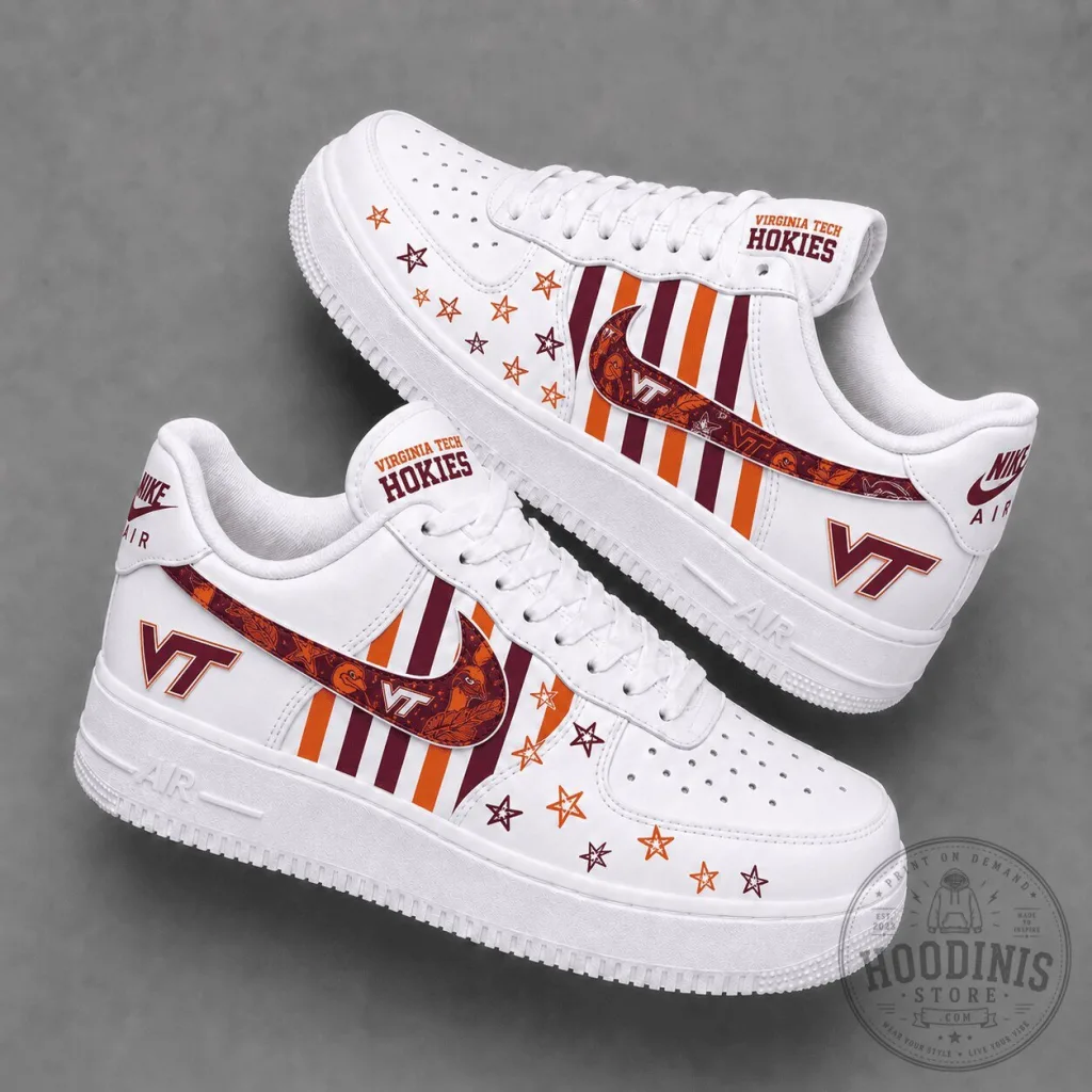 Virginia Tech Hokies Custom Nike Air Force 1 Low Top Shoes Virginia Tech Hokies Custom Nike Air Force 1 Low Top Shoes