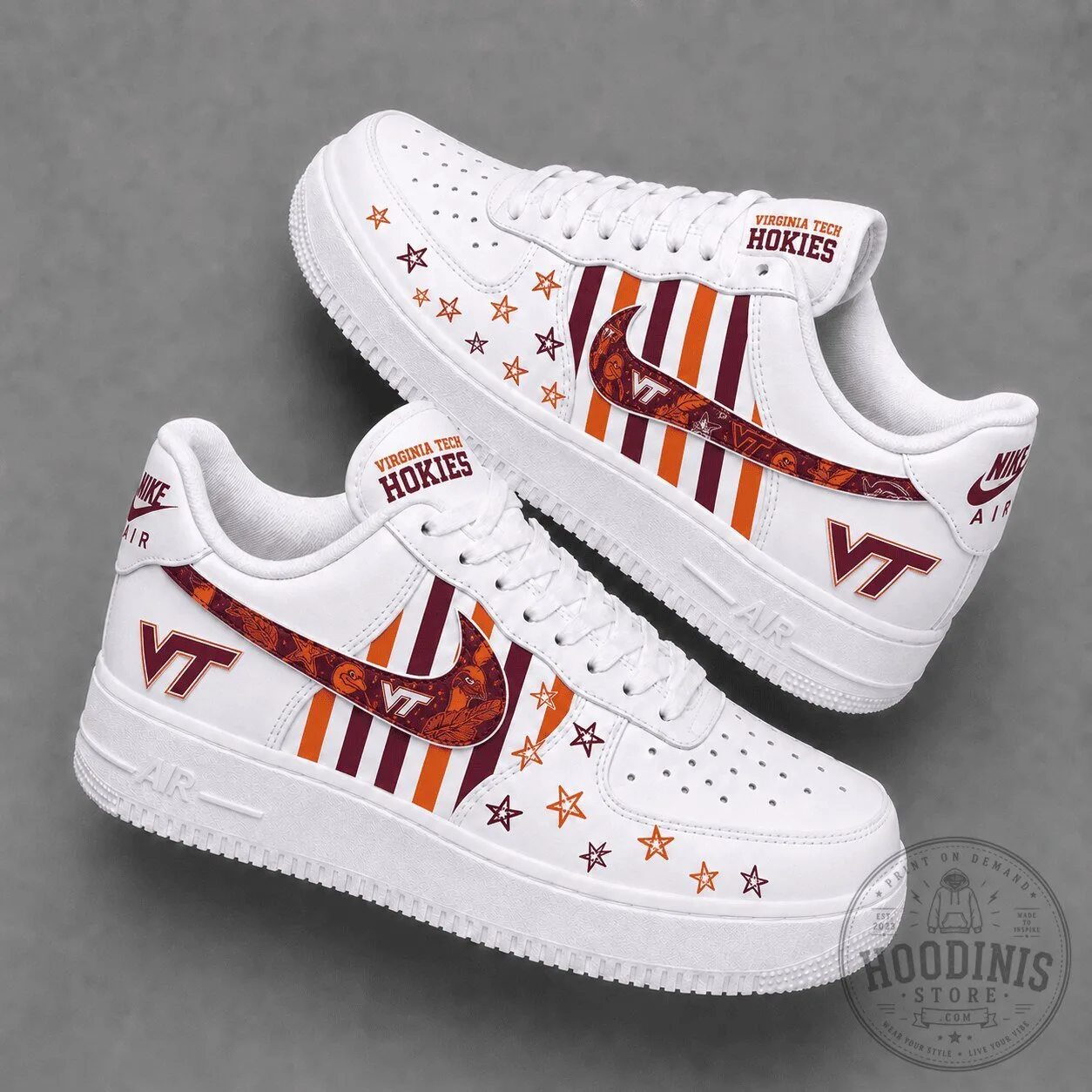 Virginia Tech Hokies Custom Nike Air Force 1 Low Top Shoes