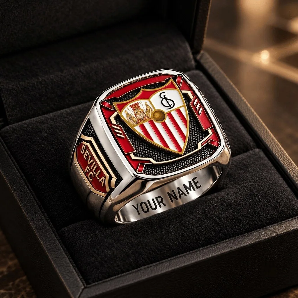 Sevilla Football Club La Liga Custom Fan Ring with Personalized Engraving