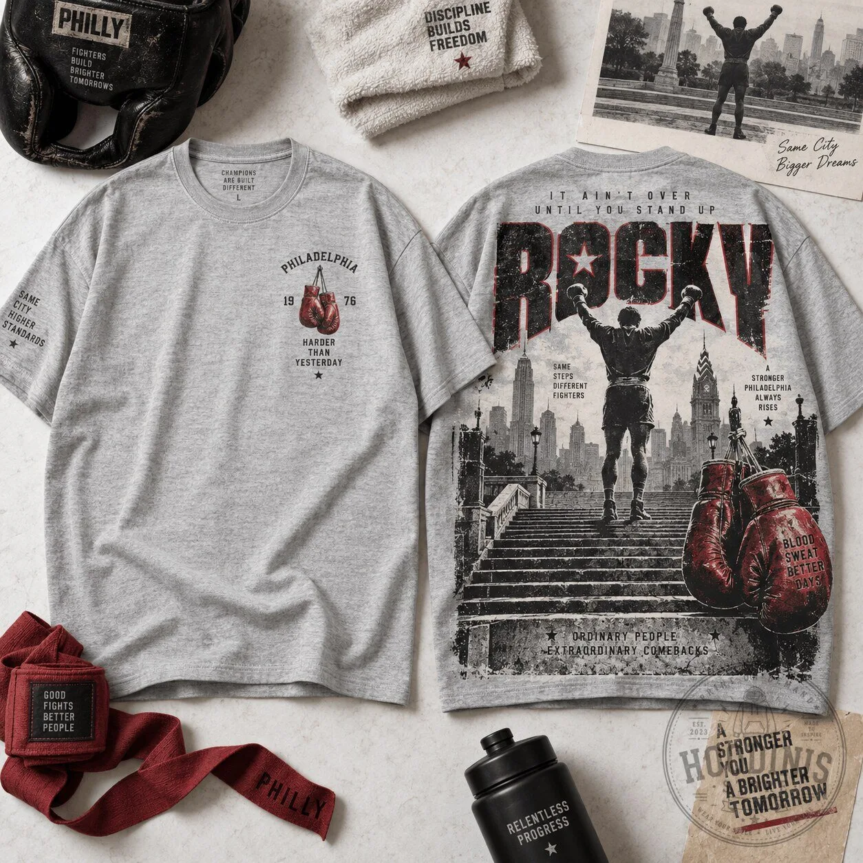 Rocky Balboa Philadelphia Comeback Fighter Graphic T-Shirt