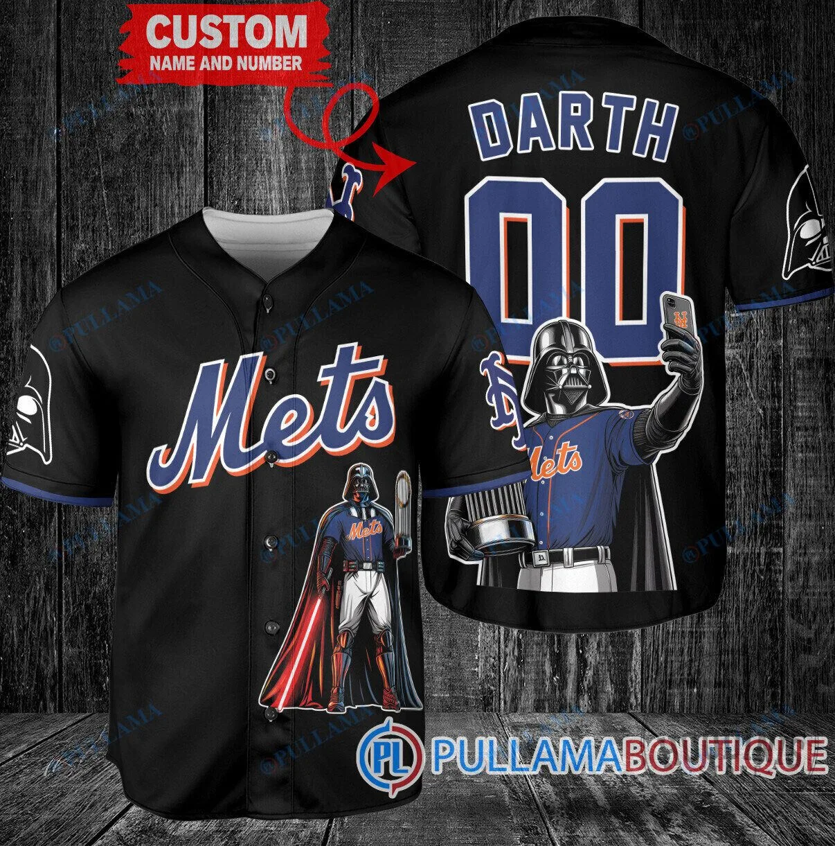 New York Mets Baseball Darth Vader Star Wars Custom Jersey