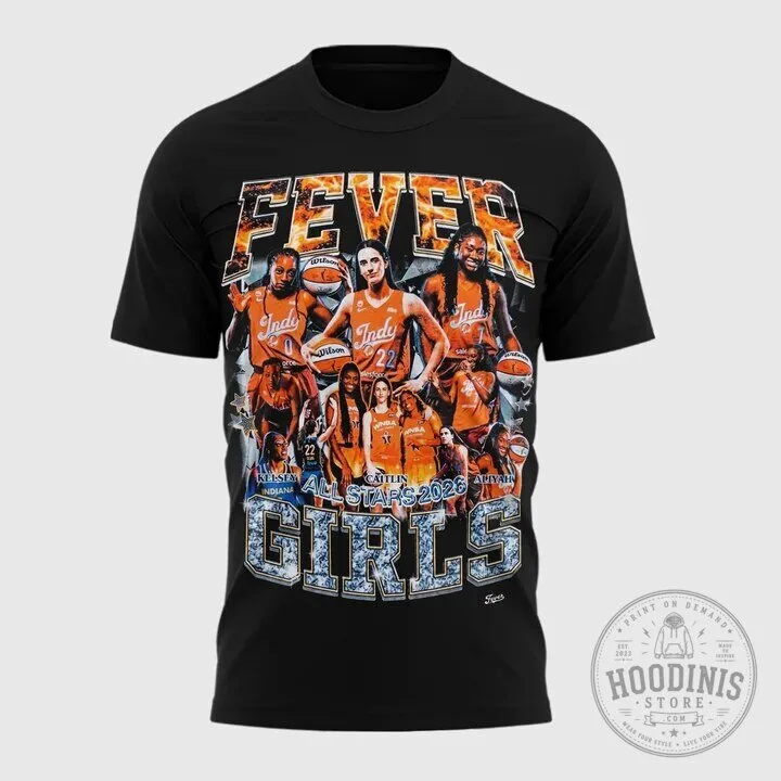 Indiana Fever Girls All-Star Game 26 Basketball Fan T-Shirt 8 Indiana Fever Girls All-Star Game 26 Basketball Fan T-Shirt