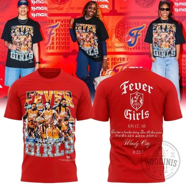 Indiana Fever Girls Basketball Team Graphic Print T-Shirt