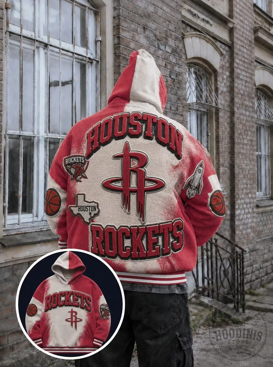 Houston Rockets NBA Basketball Team Red and White Fan Hoodie
