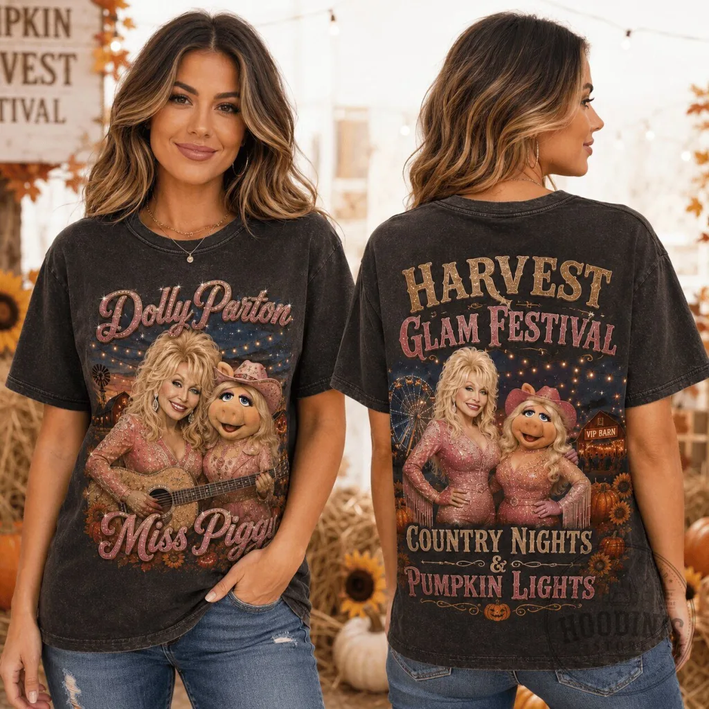 Dolly Parton Miss Piggy Harvest Glam Festival T-Shirt, Country Nights Pumpkin Lights Dolly Parton Miss Piggy Harvest Glam Festival T-Shirt, Country Nights Pumpkin Lights