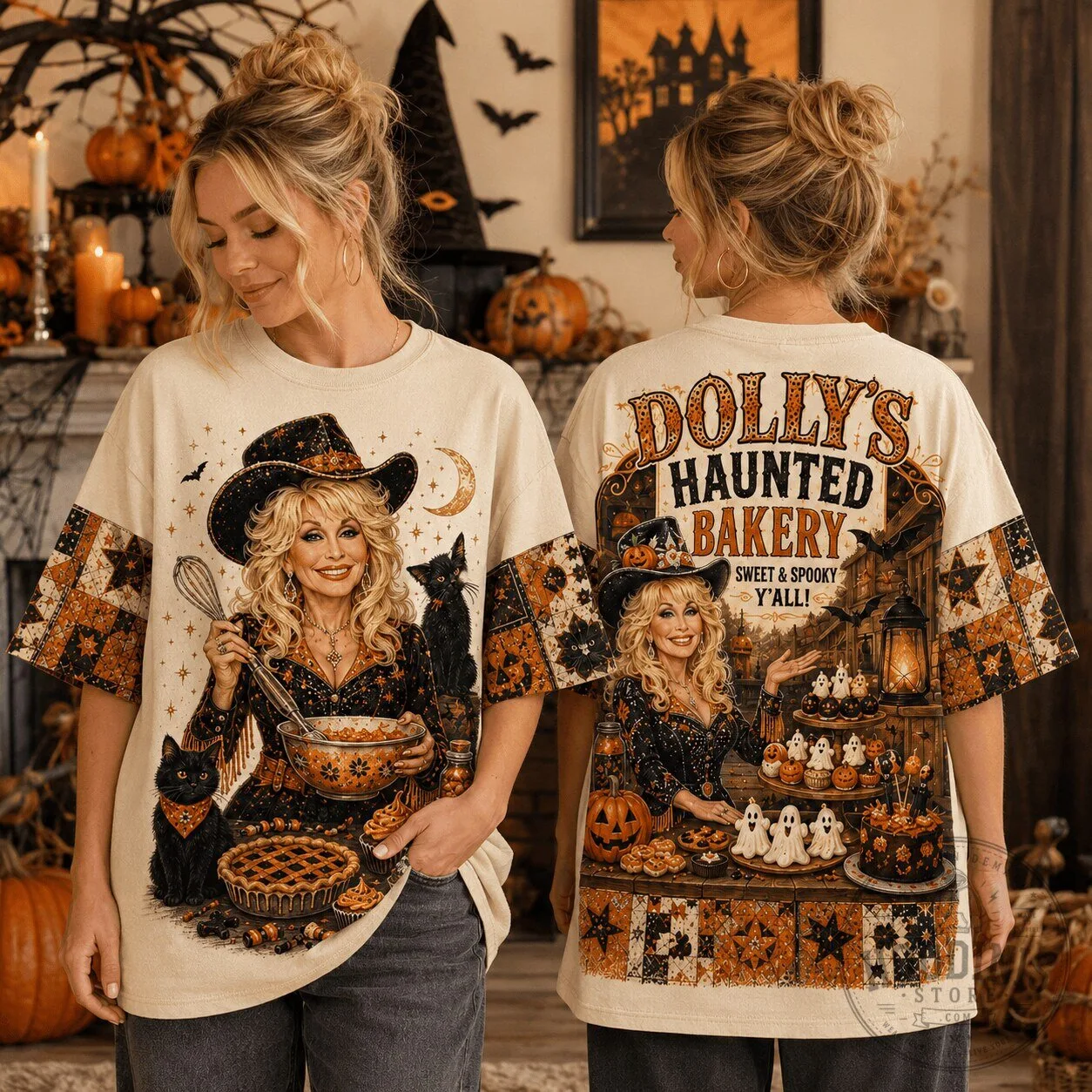 Dolly Parton Halloween Haunted Bakery Sweet and Spooky T-Shirt