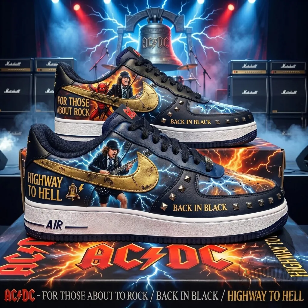 England | Premium WC26 FIFA Scarf 19 ACDC For Those About to Rock Back in Black Highway to Hell Sneakers