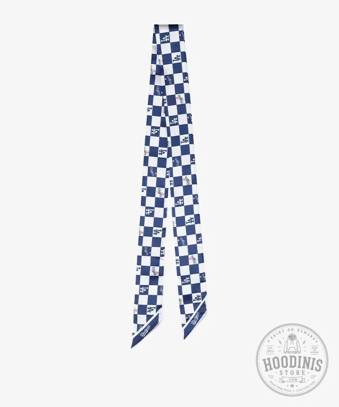 Los Angeles Dodgers Checkered Pattern Silk Scarf