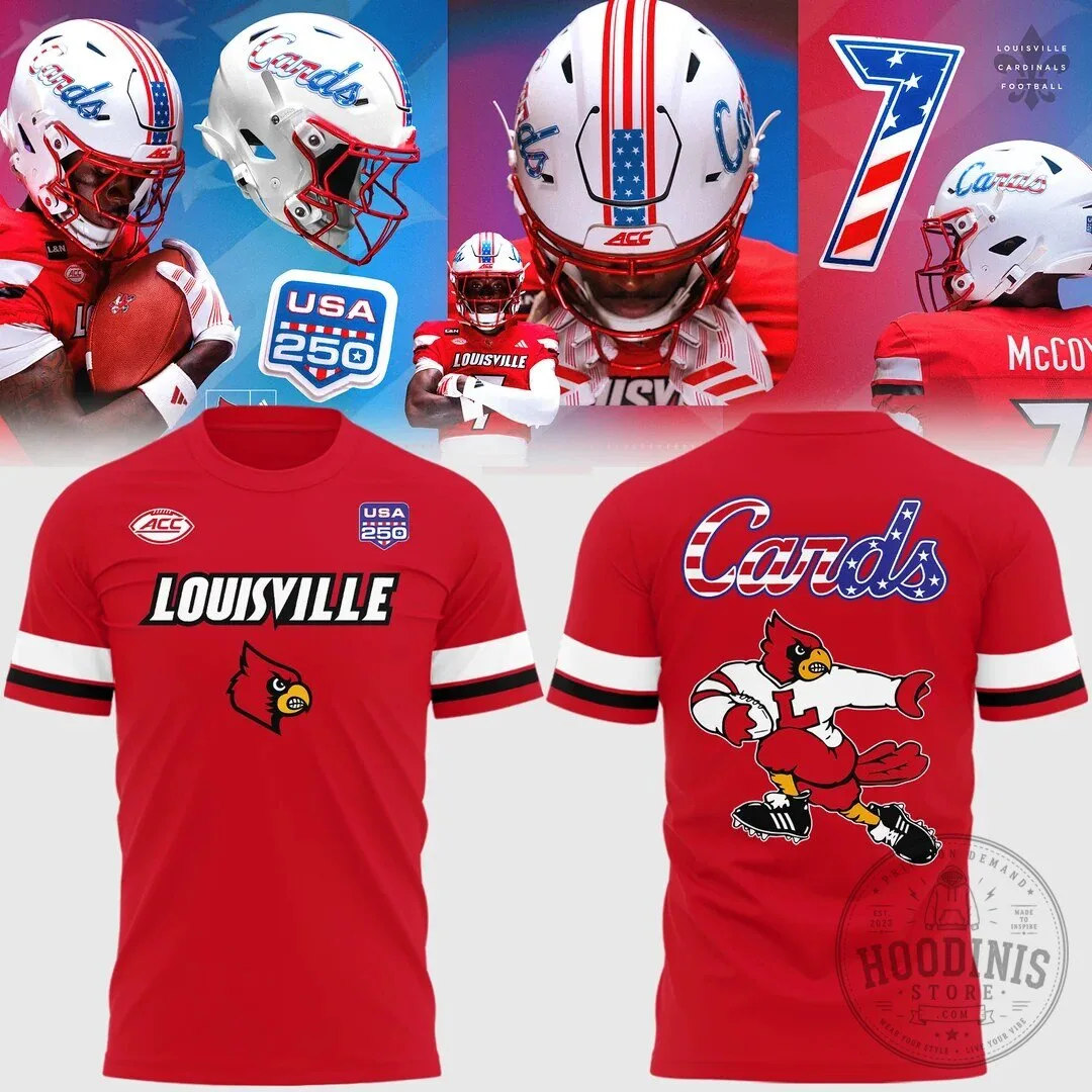 Louisville Cardinals Football Mascot Red Team T-Shirt