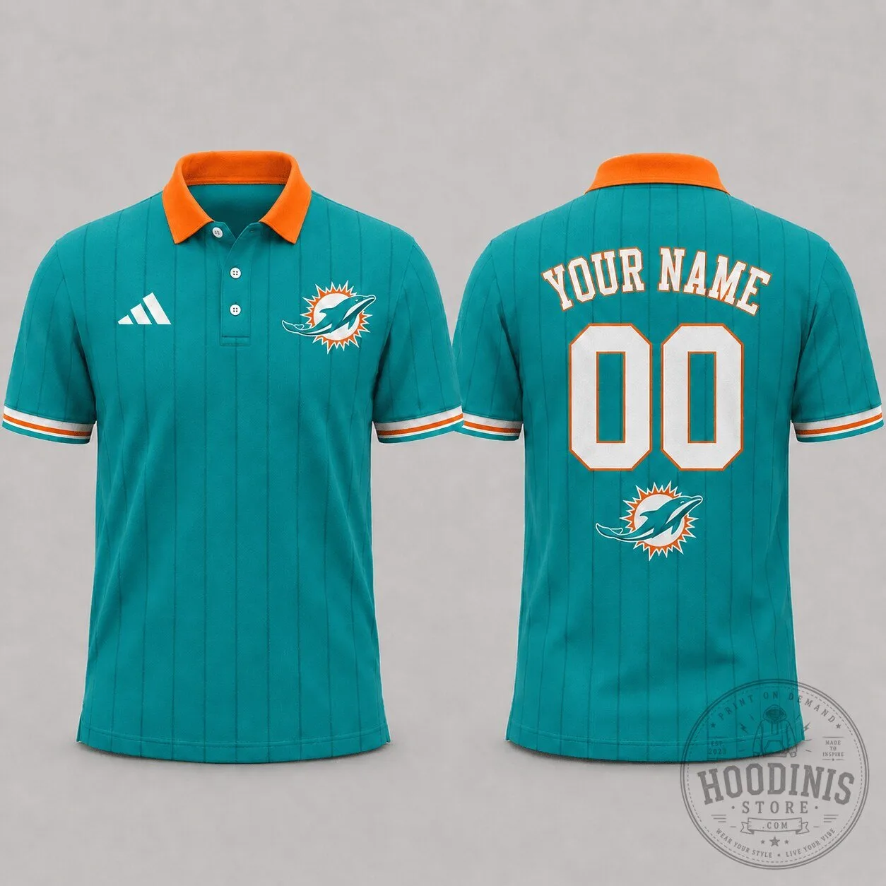 Dolphins Football Personalized Polo Shirt Miami NFL Fan Apparel