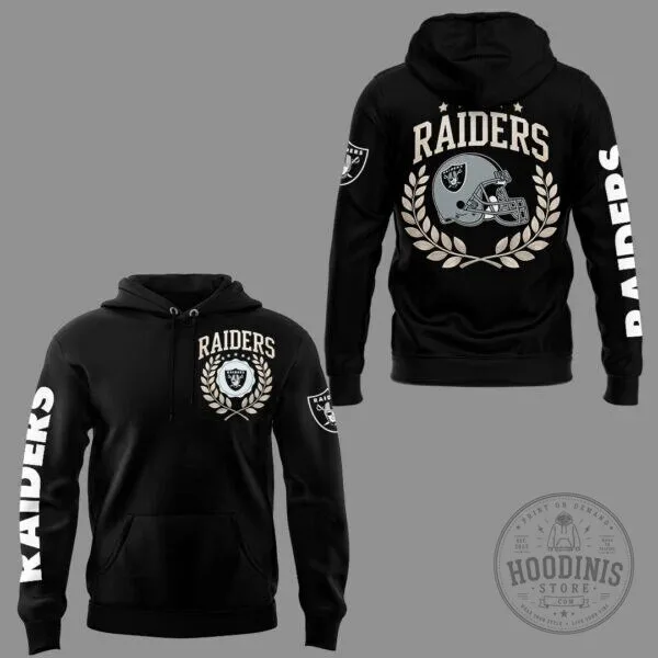 Black Hoodie featuring Las Vegas Raiders Football Team Logo 7 Black Hoodie featuring Las Vegas Raiders Football Team Logo