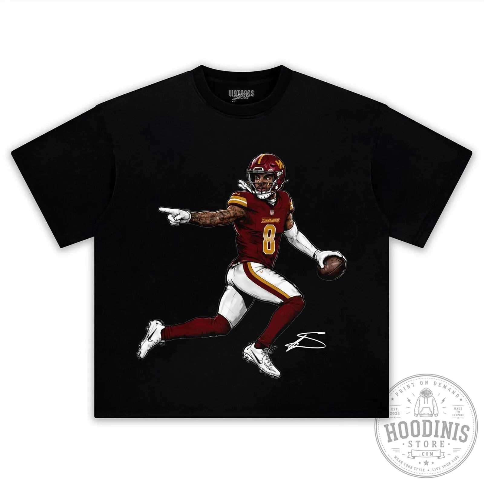 Stefon Diggs Washington Commanders Football Player Graphic T-Shirt