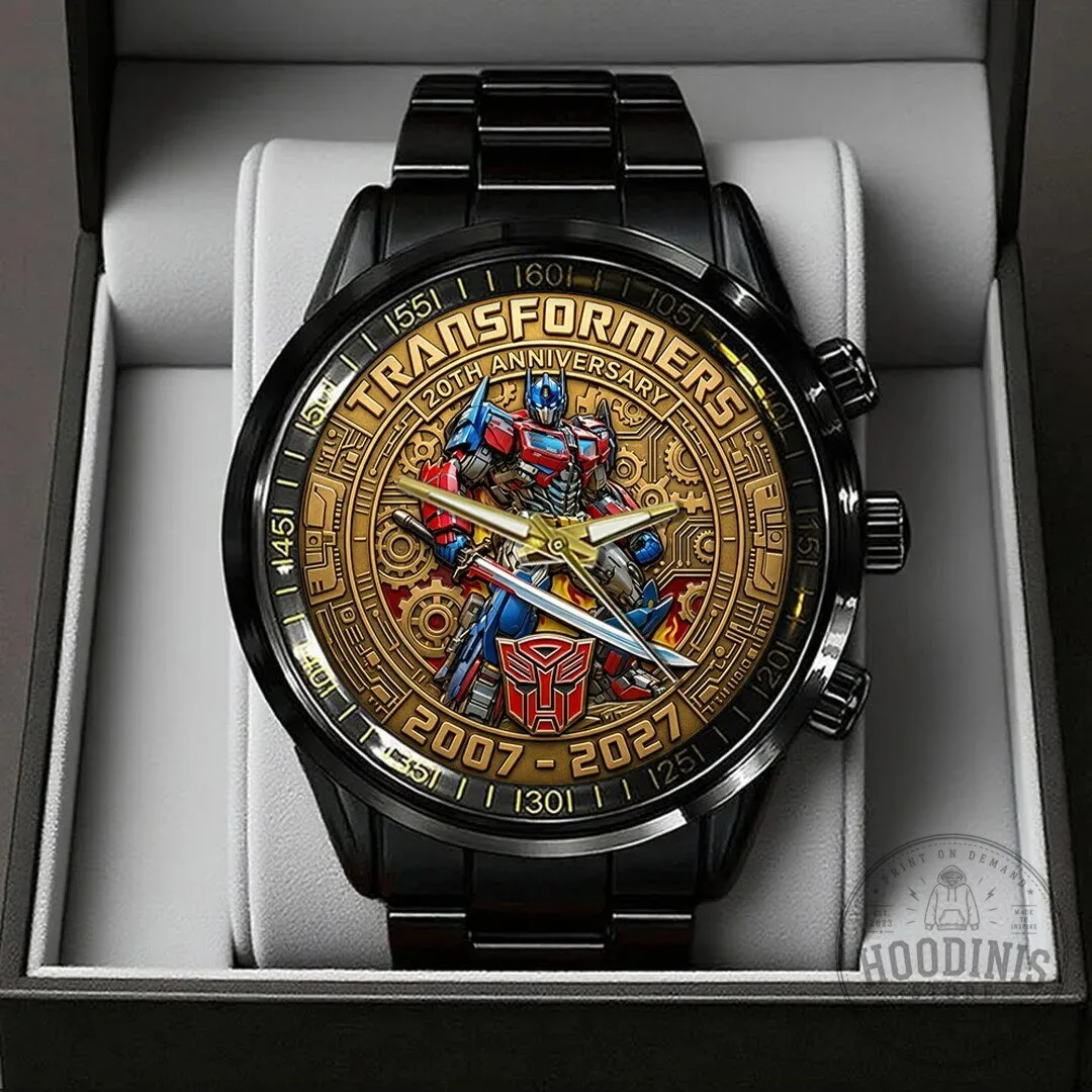 Optimus Prime Black Stainless Steel Watch - 20th Anniversary Edition of Transformers