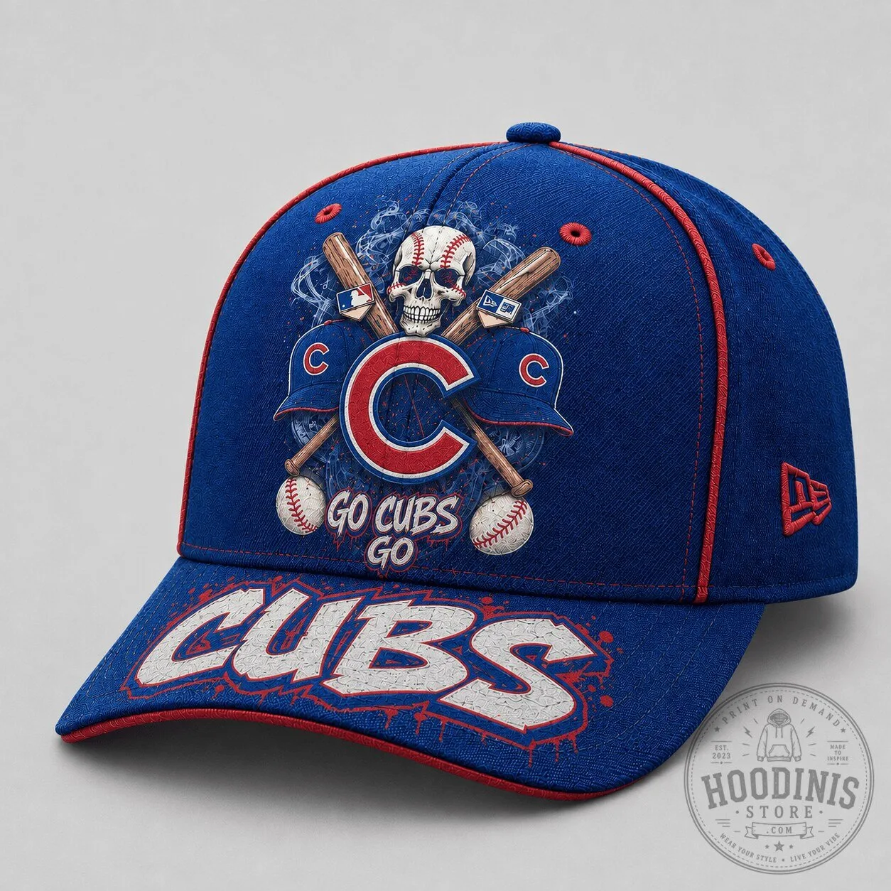 Cubs Baseball Skull Bats Cap Hat for Fan Pride - Chicago