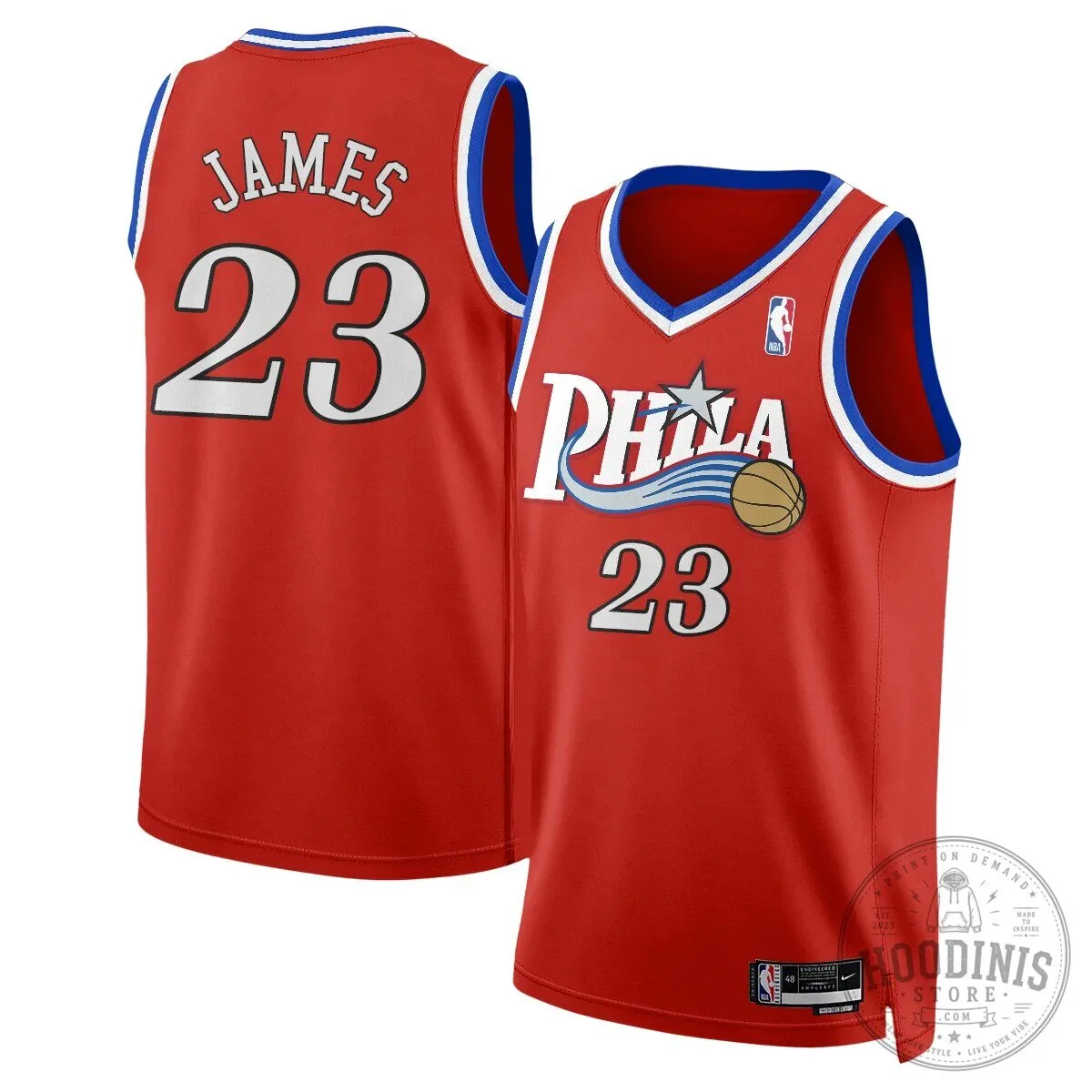 LeBron James Philadelphia 76ers Throwback Blue Basketball Jersey 15 LeBron James Philadelphia 76ers Throwback Blue Basketball Jersey