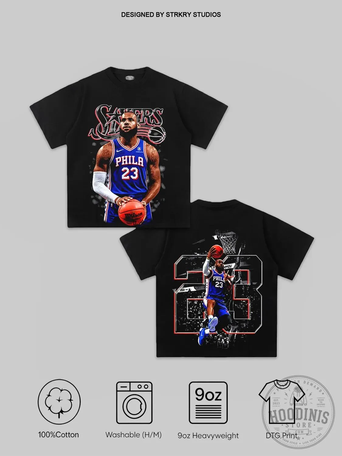 Philadelphia 76ers Graphic Tee featuring LeBron James Basketball Design