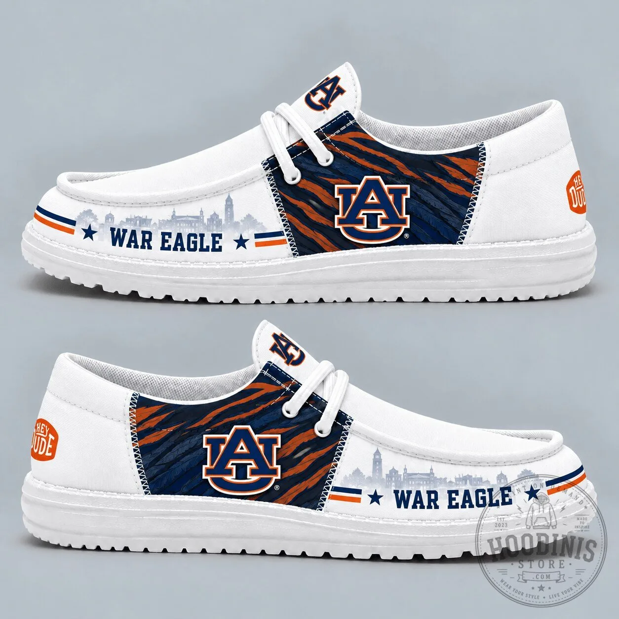 Auburn Tigers War Eagle Football Team Logo Slip-On Loafers Shoes