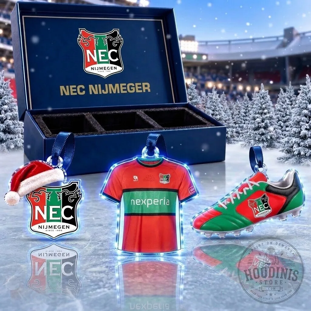 NEC Nijmegen Eredivisie Football Team Full Set 3 Acrylic Christmas Ornaments