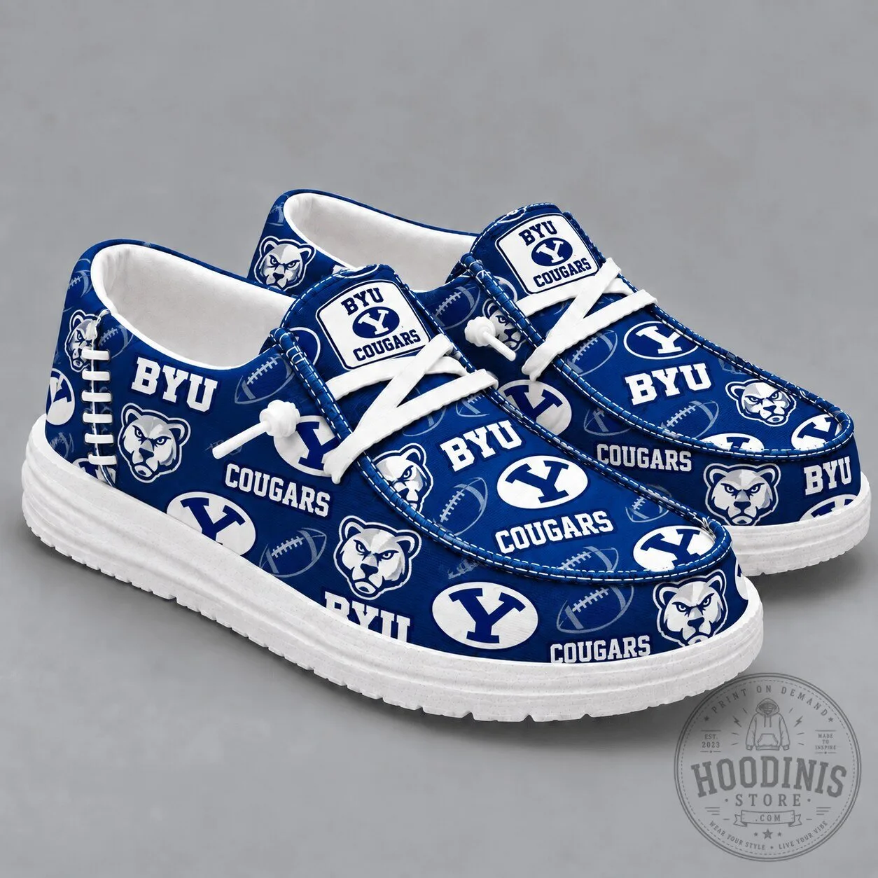 BYU Cougars NCAA Team Logo Pattern Casual Loafer Shoes