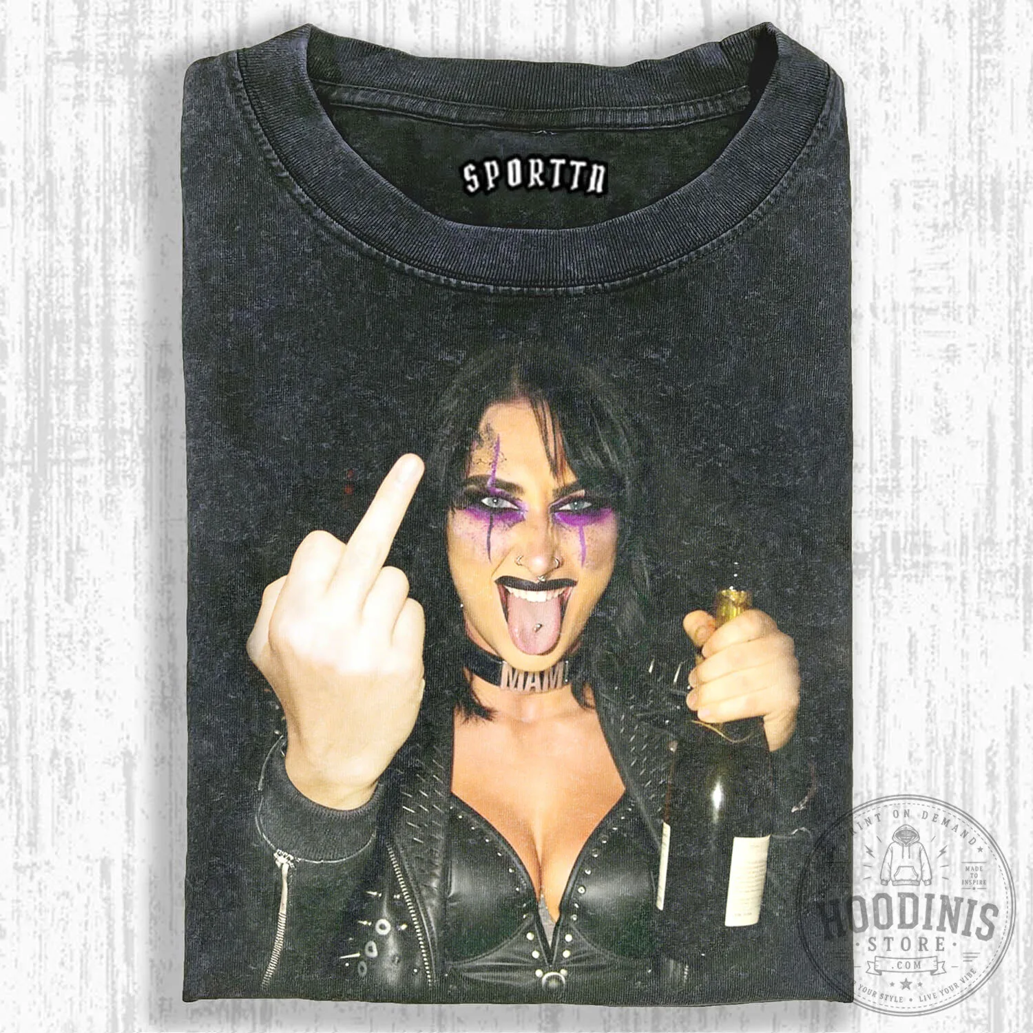 Rhea Ripley WWE Superstar Middle Finger Black T-Shirt 7 Rhea Ripley WWE Superstar Middle Finger Black T-Shirt