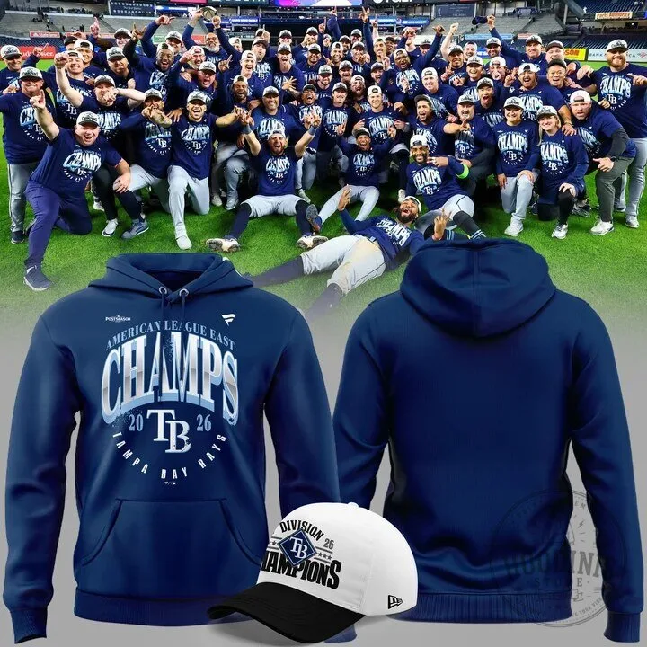Tampa Bay Rays 2026 American League East Division Champions Navy Hoodie