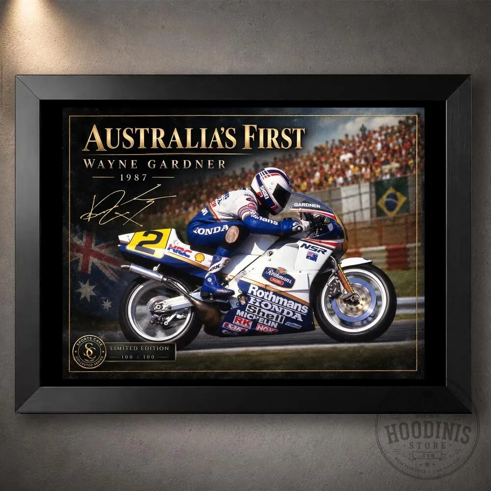 Wayne Gardner 1987 Rothmans Honda NSR Motorcycle Racing Legend Wall Art