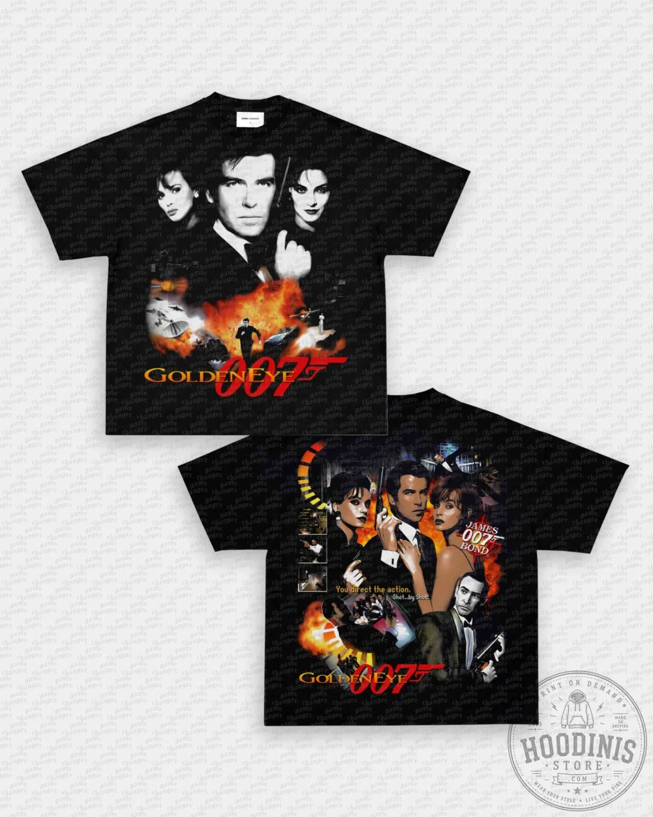 James Bond GoldenEye 007 Movie Poster Black Graphic T-Shirt
