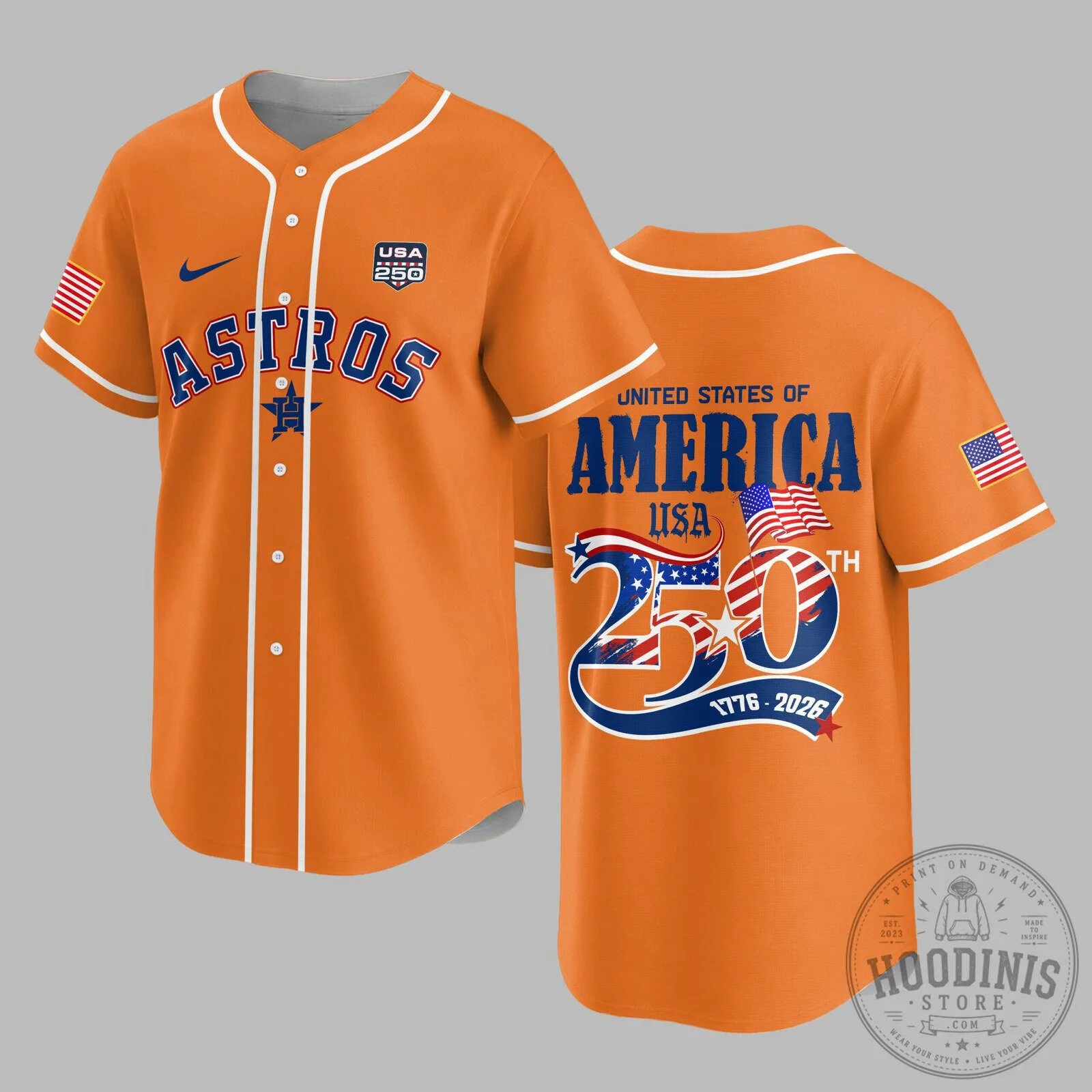 Houston Astros Baseball Jersey United States of America 250th Anniversary