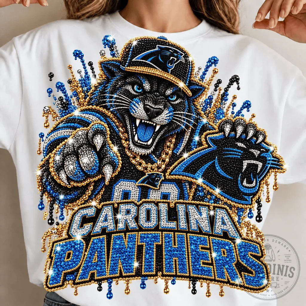 Carolina Panthers Sparkle Mascot National Football League T-Shirt