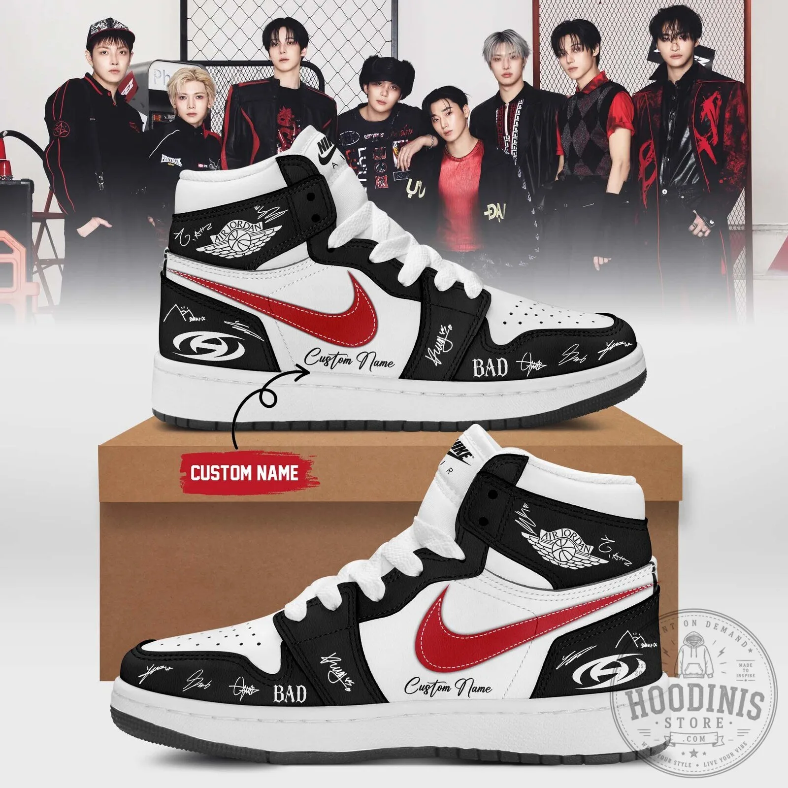 ATEEZ The World Ep Fin Will Album Inspired Custom Name High Top Sneakers
