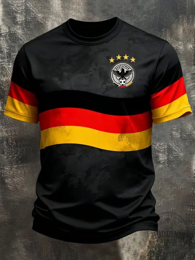 Germany National Football Team Black and Red Striped Soccer Jersey