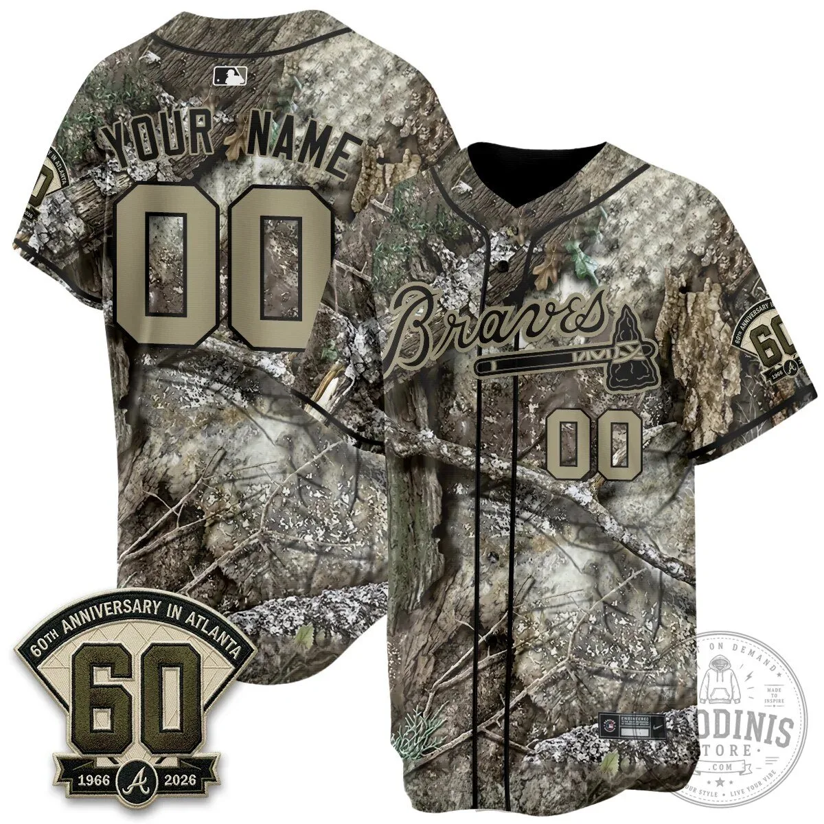 Atlanta Braves 60th Anniversary Hunting Camouflage Baseball Jersey