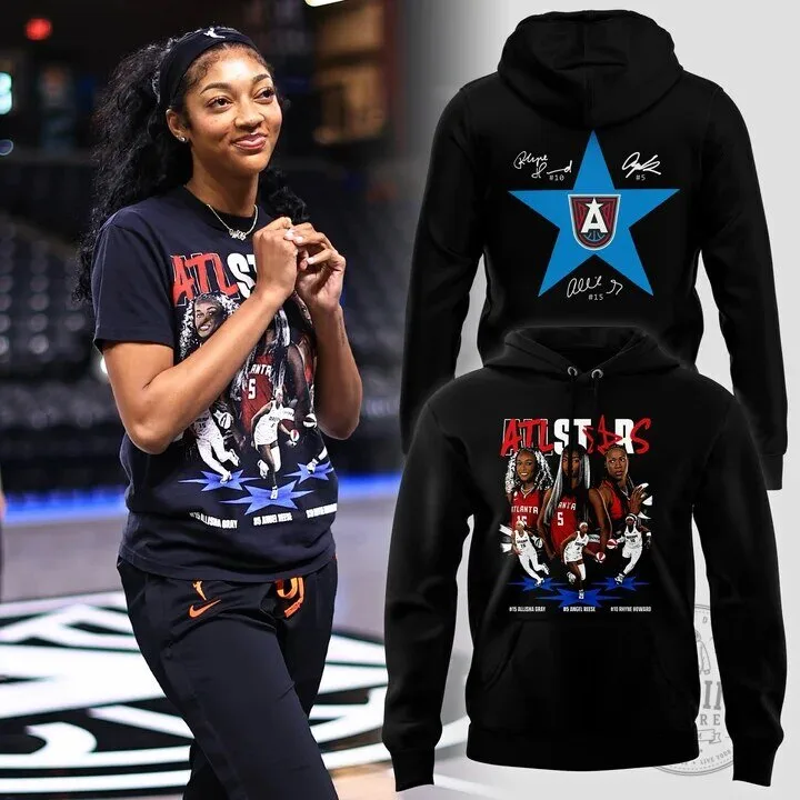 Atlanta Dream WNBA All-Stars Black Hoodie with Player Signatures