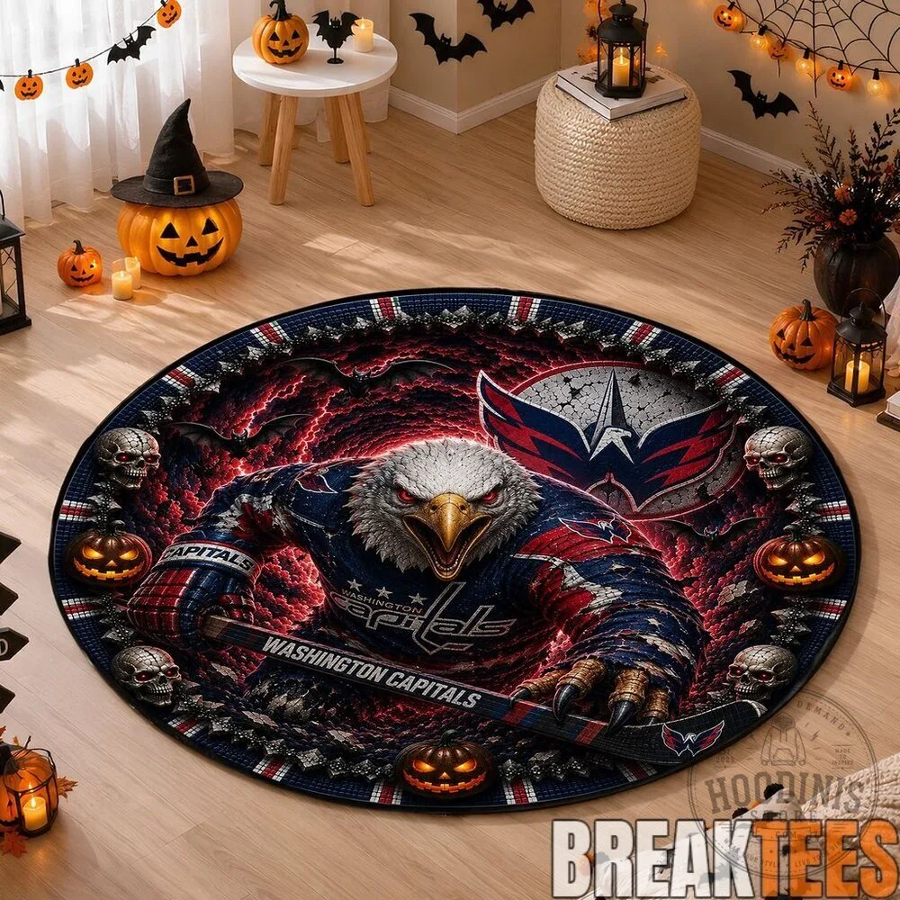 Washington Capitals Halloween Eagle Round Area Rug 5 Washington Capitals Halloween Eagle Round Area Rug